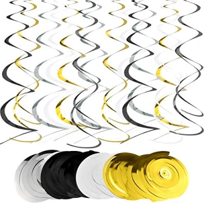 Imagen de Decoración de Remolino, 14pcs Decoraciones Espirales Colgantes para Fiesta, 2 Tamaños Multicolor Remolino Espiral Serpentinas El Día San Valentín, Bodas Navidad, Cumpleaños