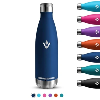 Imagen de Botella Agua Acero Inoxidable, 750ml Termica, de sin BPA, Reutilizable, A Prueba Fugas, Gimnasio, para Gym, Oficina, Outdoor, Azul Oscuro