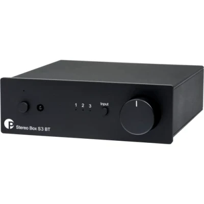 Imagen de Pro Ject Audio Systems Stereo Box S3 BT, Amplificador Completo ultracompacto con Bluetooth AptX HD y potenciómetro de Motor (Negro)