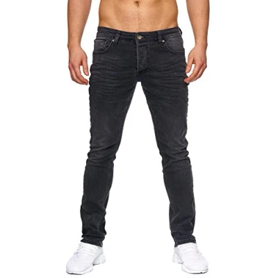 Imagen de Elara Vaqueros Hombre Slim Fit Denim Stretch Chunkyrayan Negro 16533 Schwarz 36W / 30L