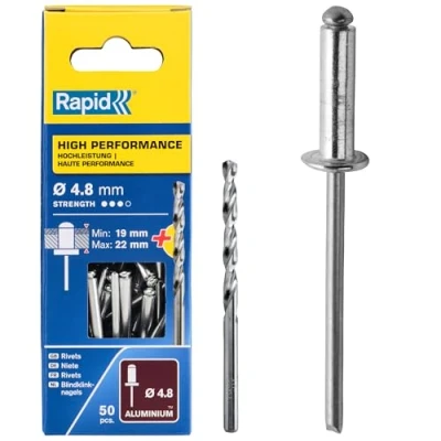 Imagen de Rapid 5000392 Remaches, 0 W, Plateado, 4.8x25mm