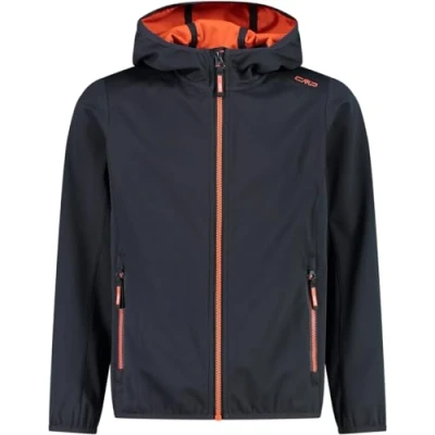 Imagen de CMP Chaqueta softshell ligera para niños con capucha fija, Antracita, 164