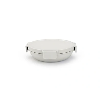 Imagen de Brabantia Make &amp; Take Fiambrera 1L Diseño Plano Compacto Cierre de Clic Seguro A Prueba Fugas Tapa Hermética Apta para Congelador, Microondas Lavavajillas Gris claro