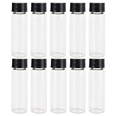 Imagen de LCOUACEO 25 Piezas Viales de Muestra ​de Cristal Transparente con Tapa, Tapón Rosca Frascos Muestras, Botella Reactivo Muestras Líquido Cierre Capacidad 30 ml/1 onza