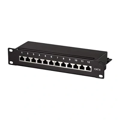 Imagen de Logilink Panel De Conexiones 10 Zoll Cat.6, 12 Puertos STP, Negro