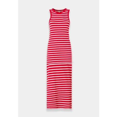 Imagen de Tommy Hilfiger SLIM MIDI Dress Vestido ligero, Mujer, Talla: Small, Primary red/ecru