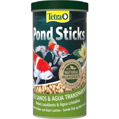 Imagen de Tetra Pond Sticks, Alimento para peces de estanque, sanos y agua clara en el estanque del jardín, lata 1 L