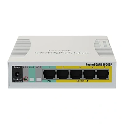 Imagen de Switch MIKROTIK RB260GSp CSS106 1G 4P 1S