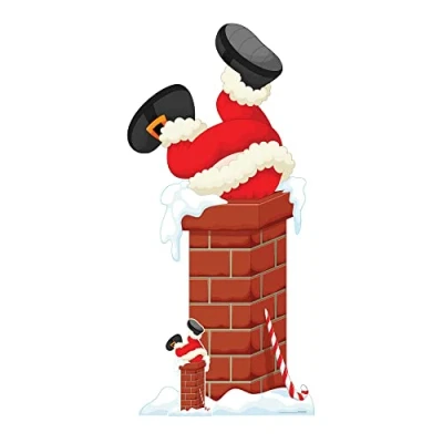 Imagen de Star Cutouts SC1651 Figura Recortada de cartón con diseño Papá Noel en Chimenea