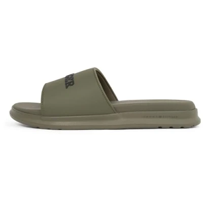 Imagen de Tommy Hilfiger Chanclas Hombre Dual Density Pool Slide con logotipo, Verde (Army Green), 43
