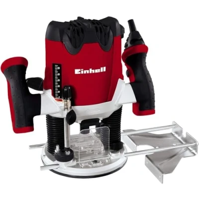 Imagen de Einhell Fresadora eléctrica con cable TE RO 1255 E (1200 W, 230 V, 50 Hz, control electrónico, profundidad de fresado regulable, 5,2 Amperios, dispositivo sujeción 6 + 8 mm)