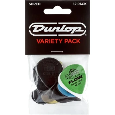 Imagen de JIM DUNLOP Púas Variety Pack Tortex Shred, Saco de 12, Multicolor, ulex, tortex, delrin, flow, jazz III, Max grip