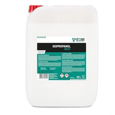 Imagen de EQM ECO 301 Alcohol Isopropílico 99,9% 20L Isopropanol Limpieza componentes electrónicos, objetivos y pantallas de resinas en impresión 3D Limpiacristales desengrasante