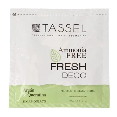 Imagen de TASSEL Decoloración capilar SIN AMONIACO con Aceite de Argán y Keratina sobre 25 gr Aclara hasta 9 tonos Aclarado uniforme cuidado del cabello Decolorante pelo profesional