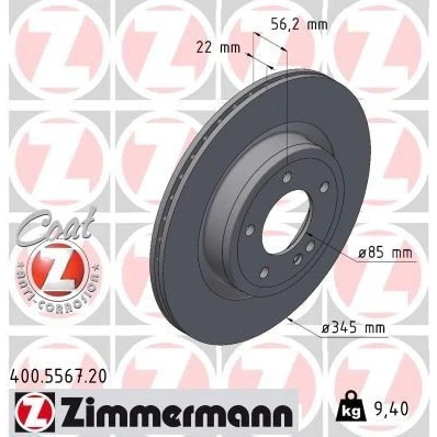 Imagen de Disco de freno ZIMMERMANN 400.5567.20