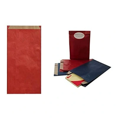 Imagen de APLI 101651 250 Sobres de bolsa regalo, 11cm x 5cm 21cm, Unidades, Kraft Rojo