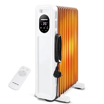 Imagen de Aigostar Radiador de Aceite 13 Elementos, 2500 W, Pantalla Control LED, Temporizador 24h, Mando a Distancia, 3 Modos con Función Eco, Silencioso, Recomendado para Estancias 25 ㎡, Snug