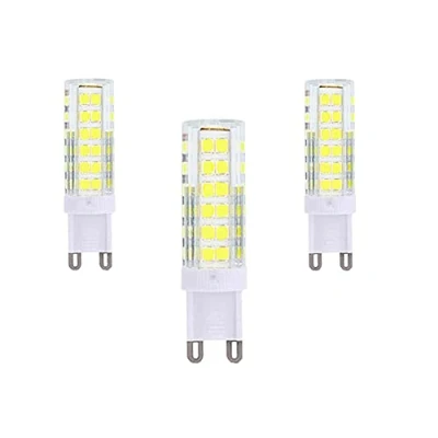 Imagen de OUKAIDE Juego de 3 bombillas LED G9 7W Luz Blanca Fría 6000K, 700lm, ángulo haz 360, AC 220 240V, No Regulable, base cerámica