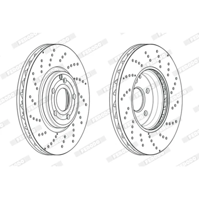 Imagen de FERODO DDF2054C 1 Disco de freno 322 32 5 134 perforado/ventil. int. revestido sin tornillos MERCEDES BENZ: CLS Coupé