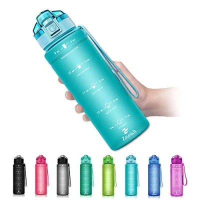 Imagen de ZOUNICH Botella Agua Deporte, Niños sin BPA Reutilizable Plástico Tritan 500 ml / 700 1 l 1.2 l, Cantimploras para Te con Filtro, Infantil, Gimnasio, Bicicleta