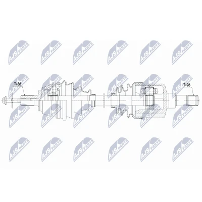 Imagen de NTY NPW VV 123 Árbol de transmisión Eje delantero, izquierda 580 Caja cambios manual VOLVO: V50, S40 II, C30