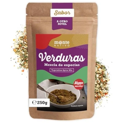 Imagen de Gemüse Gewürzz Monte Nativo (250g) Schonend getrocknetes Grillgemüse Allrounder perfekt zum Kochen Gewürzmischung Staub ideal für Sppen und Eintopf