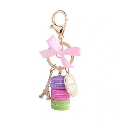 Imagen de Hilitand 1 Unidades Llavero Colorido Lindo Aleación Macaron Torre Eiffel Accesorio para la Decoración Del Coche o Bolso Colgante(Púrpura)