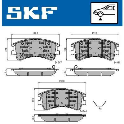 Imagen de SKF VKBP 80421 A Juego de pastillas freno con avisador acústico desgaste