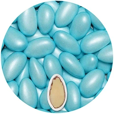 Imagen de EinsSein 0,5kg Peladillas de almendras bautizo Conchiglia azul celeste perla peladilla almendra boda bautizos grageas comunion comunión niño baratas confeti Fiesta cumpleaños chocolate Evento