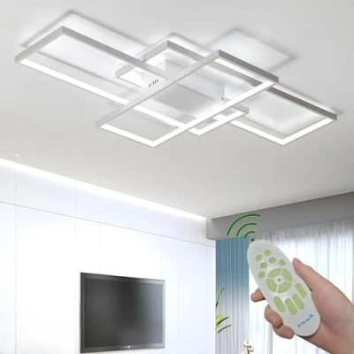 Imagen de LED Lámpara De Techo Salón Luz Comedor Moderno Regulable Control Remoto Dormitorio Decoración Araña Cocina Creativa Estudio Balcón Pasillo Corredor Luces,Blanco,80x45x6.5cm