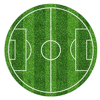 Imagen de J&amp;M Deco Decoration Gateau Anniversaire Fondant Décoration Coméstible Football Cake Topper Rond 20 cm avec Papier Comestible