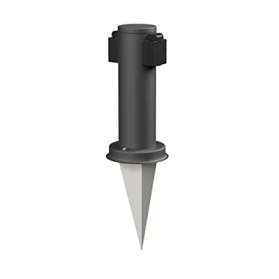 Imagen de ledscom.de Columna de Toma Corriente para jardín PORU con Pica Tierra Exterior, 2 Veces, Acero Inoxidable, Antracita, Redonda, 27cm