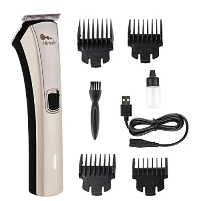 Imagen de himaly Cortapelos Profesional Hombre Electrónico Corte Pelo Máquina Cortar Recortador de Barba Cortadora USB Recargable (Negro+caqui)