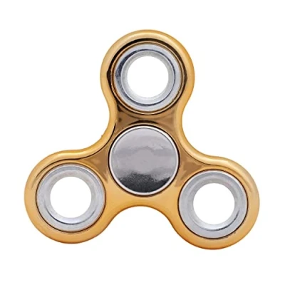Imagen de Toyland® Fidget Hand Spinner Alivio del estrés y la ansiedad Colores Surtidos (Anillos metálicos Dorados Plateados)