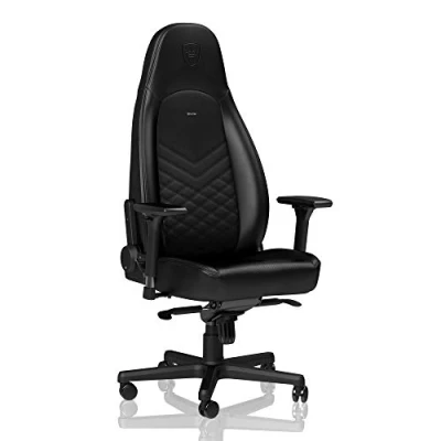 Imagen de noblechairs Icon Silla de Gaming Oficina Escritorio Reclinable a 135 Cuero Sintético PU 150 kg Diseño Asiento Carreras Negro