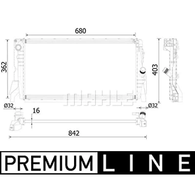 Imagen de MAHLE ORIGINAL CR 2315 000P Radiador, refrigeración del motor 680 362 16 Aletas soldadas MINI: Hatchback