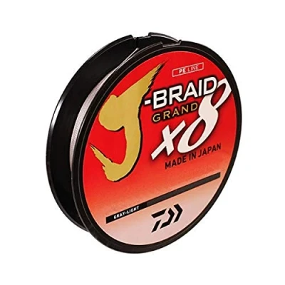 Imagen de DAIWA JBGD8U20 300GL J Braid X8 Grand línea Trenzada, 300 Yardas, Probado 20 Libras, 0.9 Pulgadas de diámetro, Gris Claro, Unisex, 9 kg