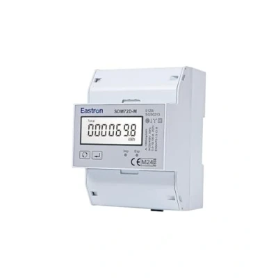Imagen de Eastron SDM72D M V2 Medidor de energía eléctrica Modbus trifásico 100 Amp kWh riel DIN con pulso. Pantalla LCD retroiluminada digital. MID/Calibrado