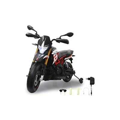 Imagen de Jamara 460330 Ride on Aprilia Dorsodoru 900 12V 2 velocidades, potentes motores de accionamiento, suspensión trasera Dureza ajustable, indicador tensión batería
