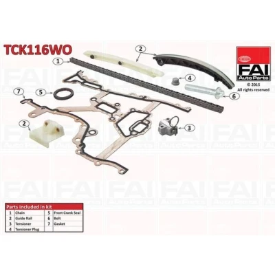 Imagen de FAI AutoParts TCK116WO Juego de Cadena distribución con juntas, sin ruedas dentadas Símplex, pasadores OPEL: Corsa D Hatchback