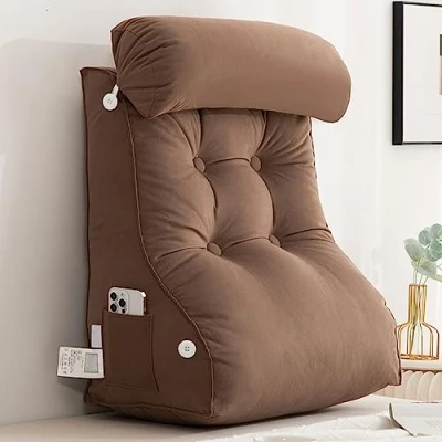 Imagen de AMZZHAO Almohada de Lectura,Cojín Lectura,Almohadas Antireflujo Ergonómicas,Ideal para Leer o Jugar a Videojuegos,Cojín Respaldo en Cama,Sofá,Suelo,Soporte Lumbar