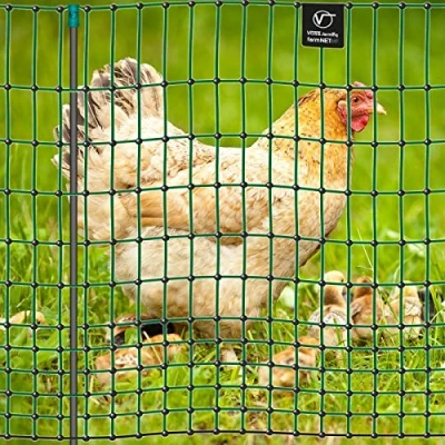 Imagen de VOSS.farming Red para gallinas “farmNET, Rollo de 50m Longitud y 112cm Altura, 16 Postes con Punta Doble Kit reparación, Verde, no electrificable