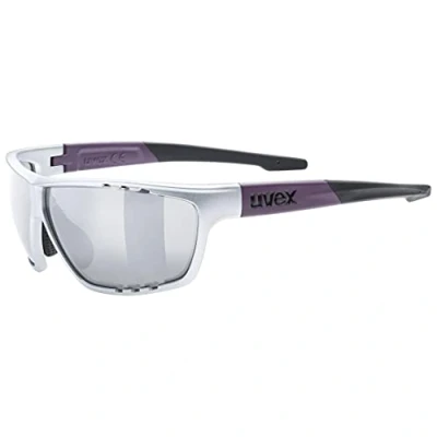 Imagen de uvex sportstyle 706, gafas deportivas unisex, de espejo, campo visión antivaho, silver plum matt/silver, one size