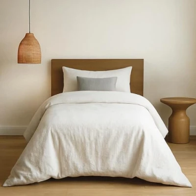 Imagen de Dreamzie Funda Nordica Algodon 135x200 Blanco Ropa de Cama, Edredon y 1x Almohada 80x80 Algodón Reforzado 2 Piezas