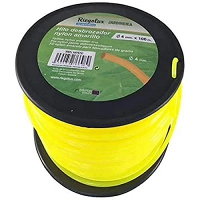 Imagen de Riegolux 107674 Hilo Desbrozadora Nylon Redonda, Amarillo, 3.3 mm x 100 m