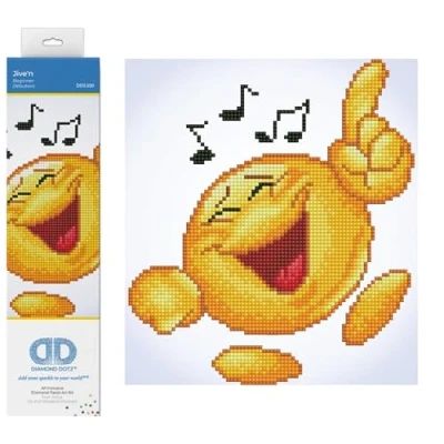 Imagen de Diamond DOTZ Painting de Emoji. Cuadro Diamantes 5D Cara Sonriente Kit Completo Pintura con 26.00 x 23.00 cm