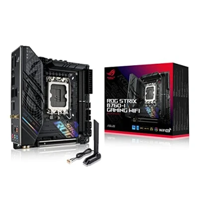 Imagen de Asus ROG Strix B760 I Gaming Placa Base Mini ITX Intel LGA 1700, VRM de 8+1 Fases, DDR5, PCIe 5.0, Dos 4.0 M.2, WiFi 6E, Ethernet 2.5G, USB 3.2 Gen 2x2 Type C, AEMP II, RGB
