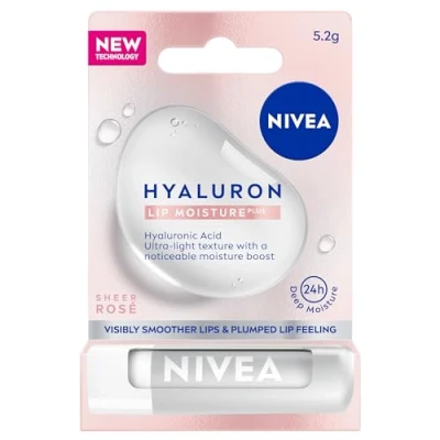 Imagen de NIVEA Bálsamo labial hidratante Hyaluron Lip Moisture Plus Rose, 5,2 g