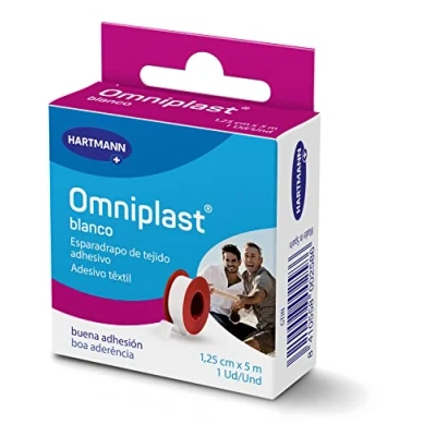 Imagen de Omniplast: Esparadrapo Resistente para la Sujeción de Apósitos y Vendajes; Blanco; 1,25cmx5m