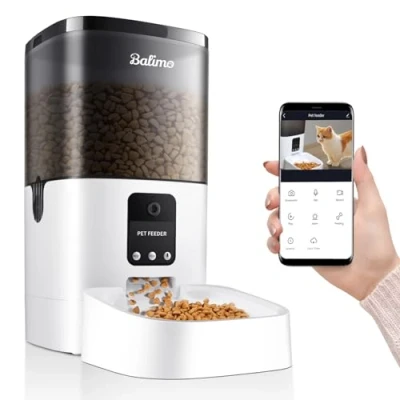 Imagen de Balimo Lena 4L 2.4G WLAN Comederos automáticos de Mascotas para Perros y Gatos con App Control, Full 1080p HD Cámara Visión Nocturna Control Programable por Temporizador 8 Comidas/día